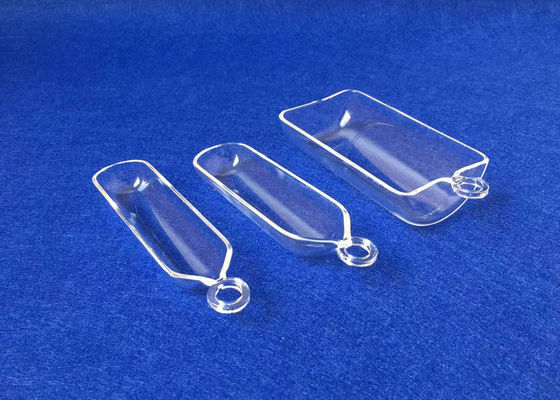 China Kundengebundene transparente fixierter Quarz-Verbrennungs-Boote 50ML mit Ring fournisseur